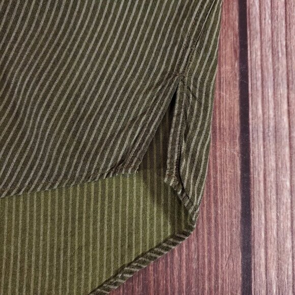 Zegna Sport Mens Medium Double Pockets Striped LS Button Up Shirt Made in Italy - Picture 8 of 14